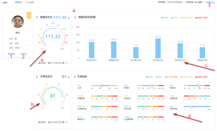 身心健康报告详情