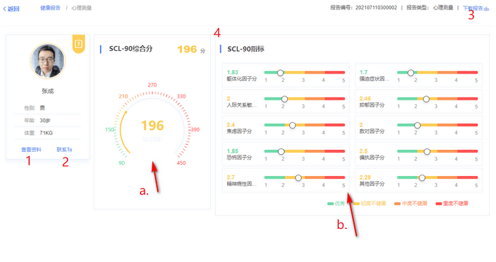 心理测量报告详情