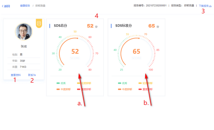 抑郁测量报告详情